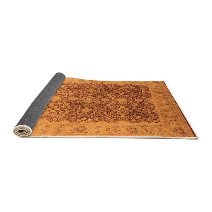 Sideview of Oriental Orange Traditional Rug, urb692org