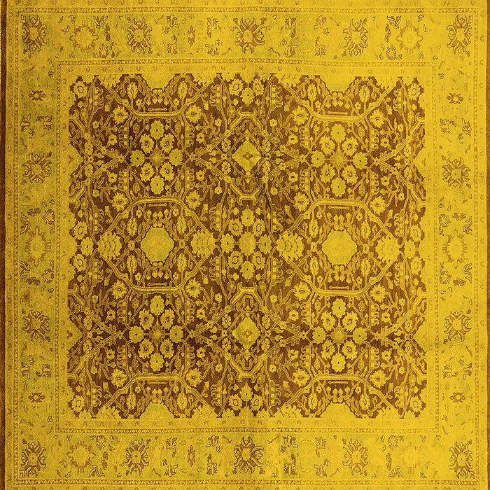 Square Oriental Yellow Traditional Rug, urb692yw