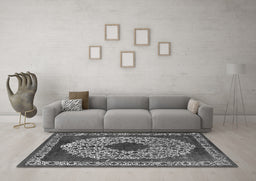 Machine Washable Oriental Gray Industrial Rug in a Living Room,, wshurb693gry