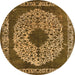 Round Oriental Orange Industrial Rug, urb693org