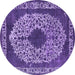 Round Oriental Purple Industrial Rug, urb693pur