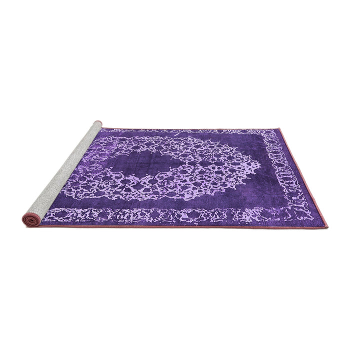 Sideview of Machine Washable Oriental Purple Industrial Area Rugs, wshurb693pur