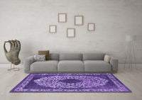 Machine Washable Oriental Purple Industrial Rug, wshurb693pur