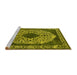 Sideview of Machine Washable Oriental Yellow Industrial Rug, wshurb693yw