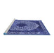 Sideview of Machine Washable Oriental Blue Industrial Rug, wshurb693blu