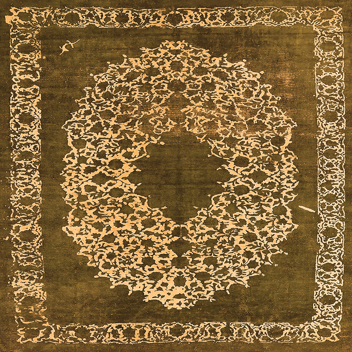 Square Oriental Orange Industrial Rug, urb693org