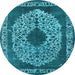 Round Oriental Light Blue Industrial Rug, urb693lblu