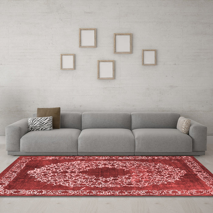Industrial Red Washable Rugs