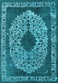 Oriental Light Blue Industrial Rug, urb693lblu