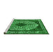 Sideview of Machine Washable Oriental Green Industrial Area Rugs, wshurb693grn