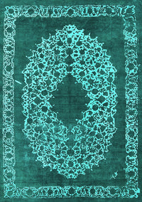 Oriental Turquoise Industrial Rug, urb693turq