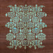 Square Oriental Light Blue Industrial Rug, urb694lblu