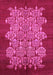 Machine Washable Oriental Pink Industrial Rug, wshurb694pnk