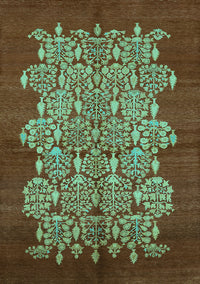 Oriental Turquoise Industrial Rug, urb694turq