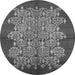 Round Oriental Gray Industrial Rug, urb694gry