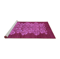 Sideview of Machine Washable Oriental Purple Industrial Area Rugs, wshurb694pur