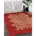 Mid-Century Modern Red Oriental Rug in Family Room, urb694