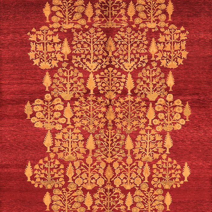 Machine Washable Oriental Orange Industrial Area Rugs, wshurb694org
