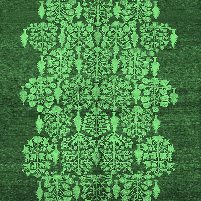 Machine Washable Oriental Emerald Green Industrial Area Rugs, wshurb694emgrn