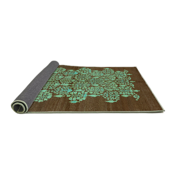 Sideview of Oriental Turquoise Industrial Rug, urb694turq
