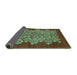 Sideview of Oriental Turquoise Industrial Rug, urb694turq