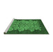 Sideview of Machine Washable Oriental Emerald Green Industrial Area Rugs, wshurb694emgrn