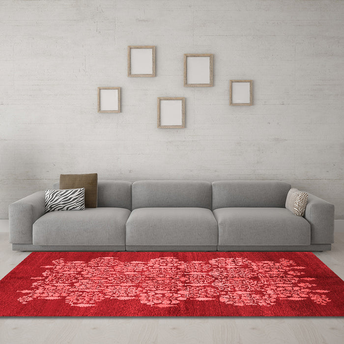 Industrial Red Washable Rugs