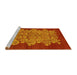 Sideview of Machine Washable Oriental Yellow Industrial Rug, wshurb694yw