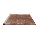 Sideview of Machine Washable Industrial Modern Chestnut Red Rug, wshurb695