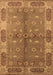 Machine Washable Oriental Brown Traditional Rug, wshurb695brn