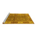 Sideview of Machine Washable Oriental Yellow Traditional Rug, wshurb695yw