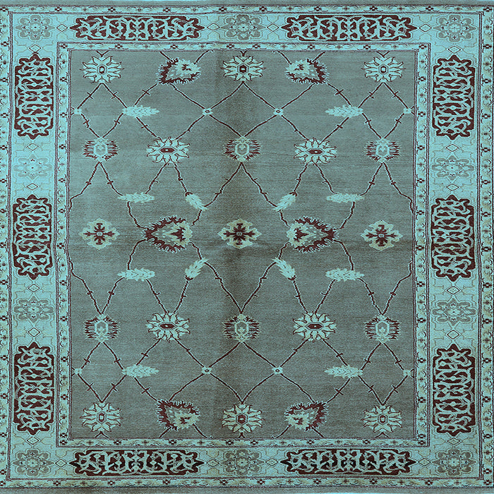 Square Oriental Light Blue Traditional Rug, urb695lblu