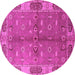 Round Oriental Pink Traditional Rug, urb695pnk