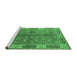 Sideview of Machine Washable Oriental Emerald Green Traditional Area Rugs, wshurb695emgrn