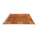 Sideview of Machine Washable Oriental Orange Traditional Area Rugs, wshurb695org