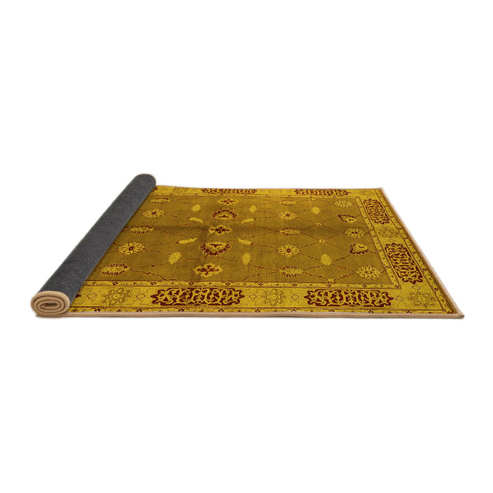 Sideview of Oriental Yellow Traditional Rug, urb695yw