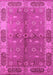 Machine Washable Oriental Pink Traditional Rug, wshurb695pnk
