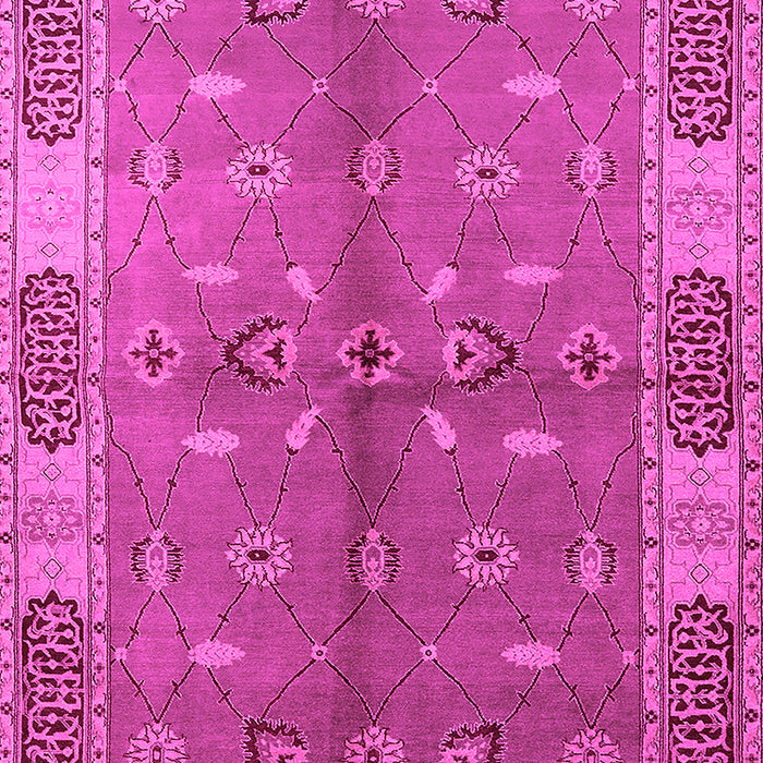 Machine Washable Oriental Pink Traditional Rug, wshurb695pnk
