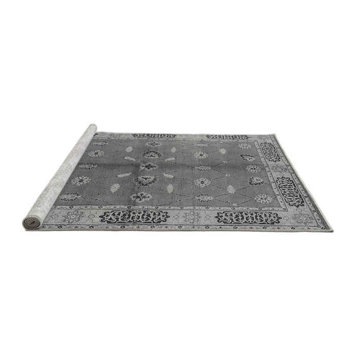 Sideview of Machine Washable Oriental Gray Traditional Rug, wshurb695gry