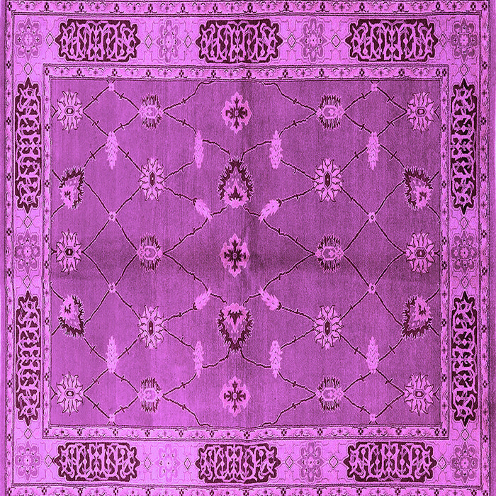 Square Machine Washable Oriental Purple Traditional Area Rugs, wshurb695pur