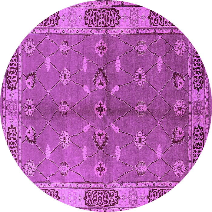 Round Machine Washable Oriental Purple Traditional Area Rugs, wshurb695pur