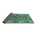 Sideview of Oriental Turquoise Traditional Rug, urb695turq