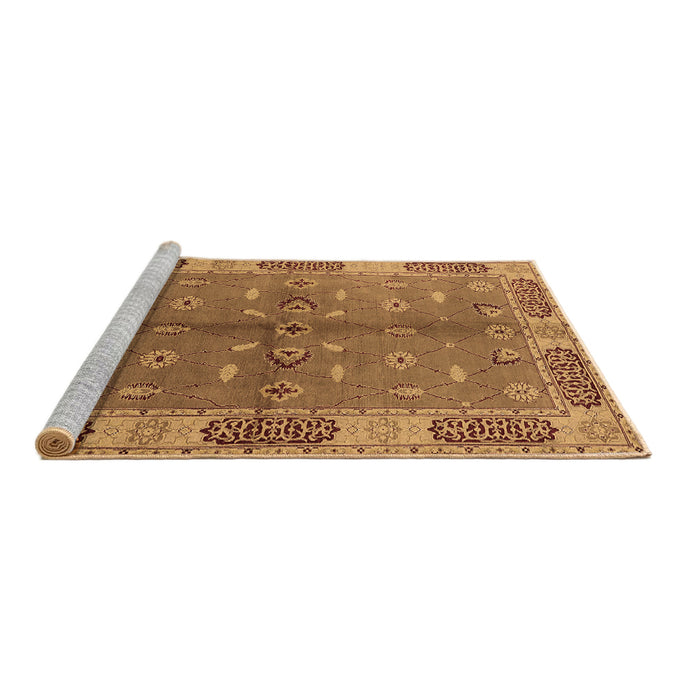 Sideview of Machine Washable Oriental Brown Traditional Rug, wshurb695brn