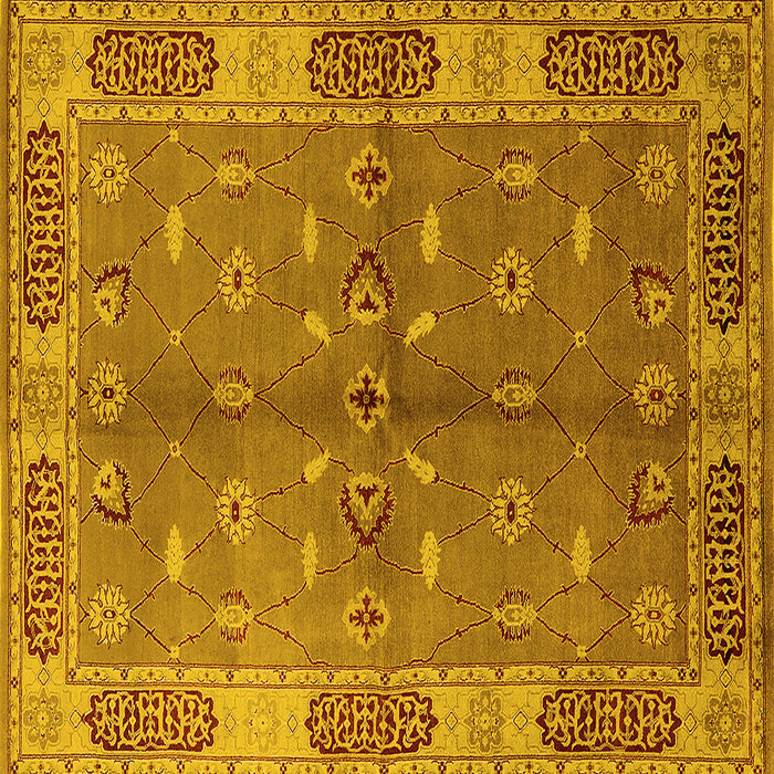 Square Oriental Yellow Traditional Rug, urb695yw