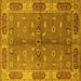 Square Oriental Yellow Traditional Rug, urb695yw