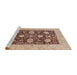 Sideview of Machine Washable Industrial Modern Dark Sienna Brown Rug, wshurb696