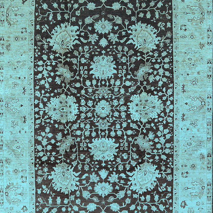 Oriental Light Blue Traditional Rug, urb696lblu