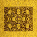 Square Oriental Yellow Traditional Rug, urb696yw