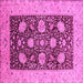 Square Machine Washable Oriental Pink Traditional Rug, wshurb696pnk