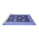 Sideview of Machine Washable Oriental Blue Traditional Rug, wshurb696blu